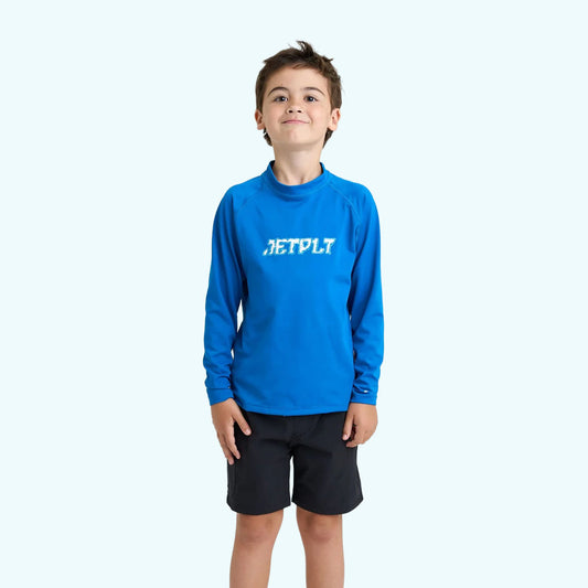 Jetpilot Kids Long Sleeve Rashie Blue - UV-tröja Barn 127 cm